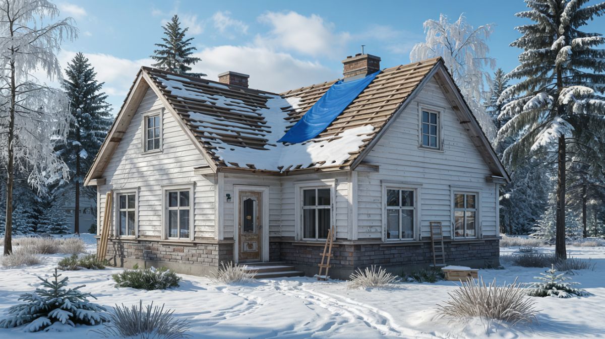 Så här hanterar du ett trasigt tak under vintermånaderna