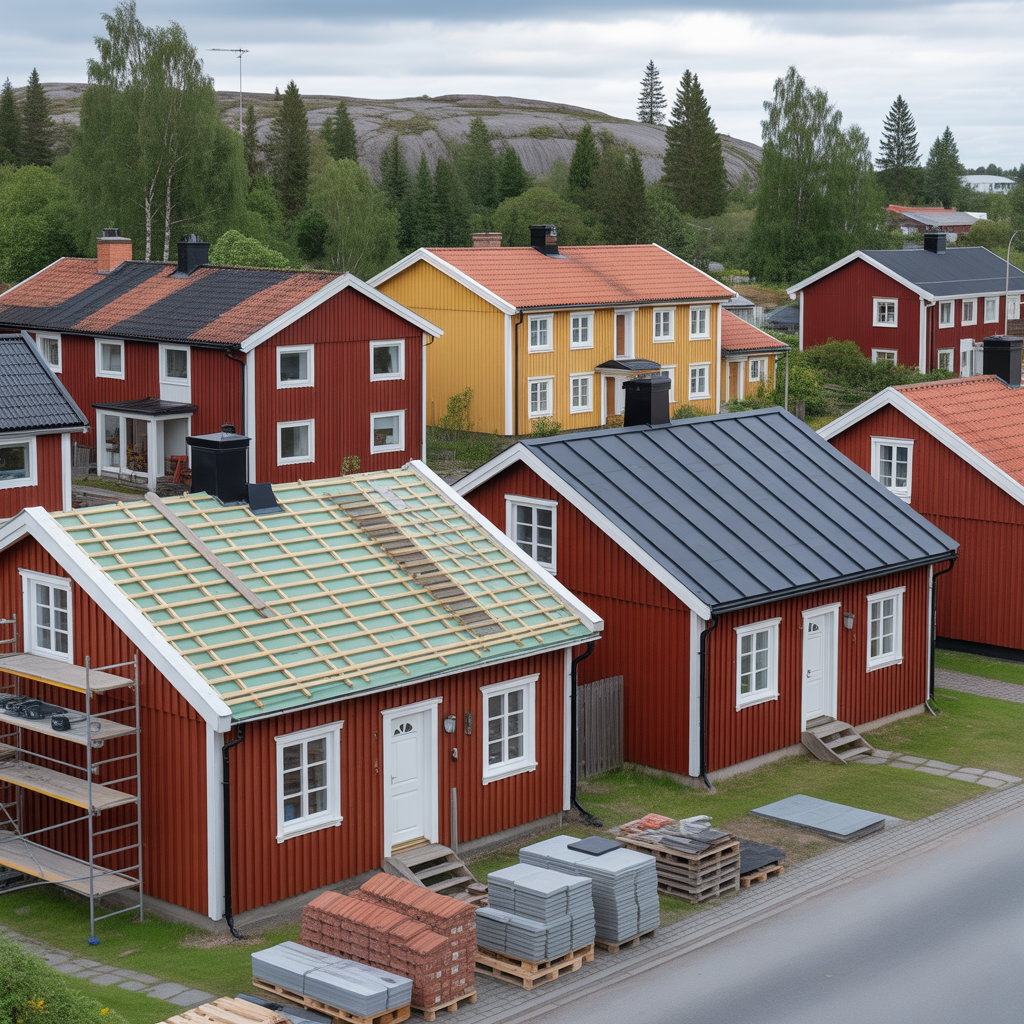 takbyte 2025 kostnader per m2 material och rot avdrag