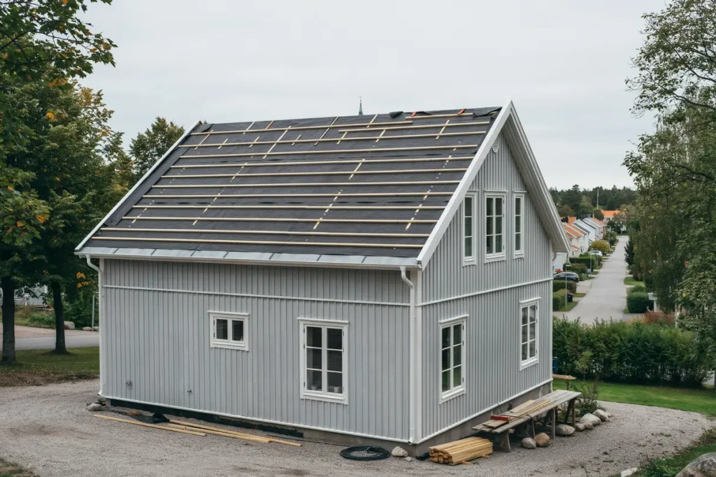 byte av underlagspapp och l kt p villa i skillingaryd